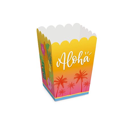 CAIXA P/ PIPOCA HAVAIANA 5,5X5,5X9CM C/10 UNIDADES