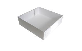 CAIXA DE PAPEL C/TAMPA TRANSPARENTE Nº5 BCO 14X14X04CM 10UND