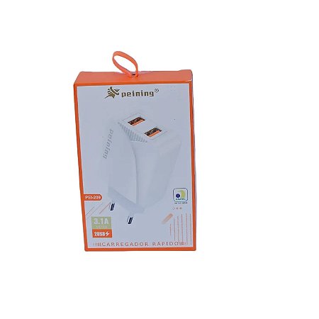 FONTE CARREGADOR RAPIDO 3.1A COM 2 PORTAS USB PEI-209