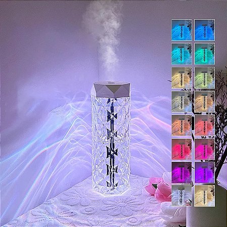 UMIDIFICADOR AROMATIZADOR DE CRISTAL INTELIGENTE COM LUZ