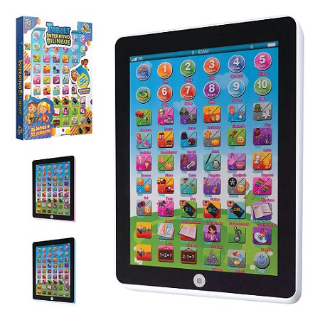 TABLET INTERATIVO BILINGUE 26 LETRAS E 32 PALAVRAS ART BRINK