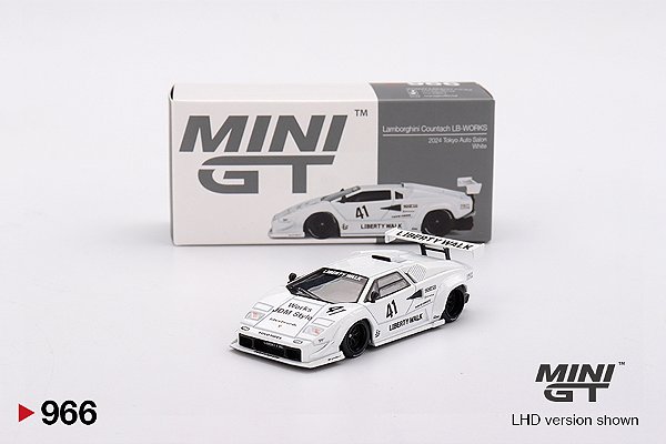 Mini GT Lamborghini Countach LB-WORKS White 2024 Tokyo Auto Salon #966