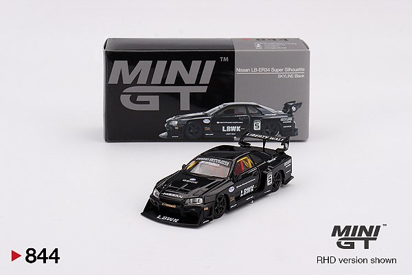 Mini GT Nissan LB-ER34 Super Silhouette SKYLINE Black #844