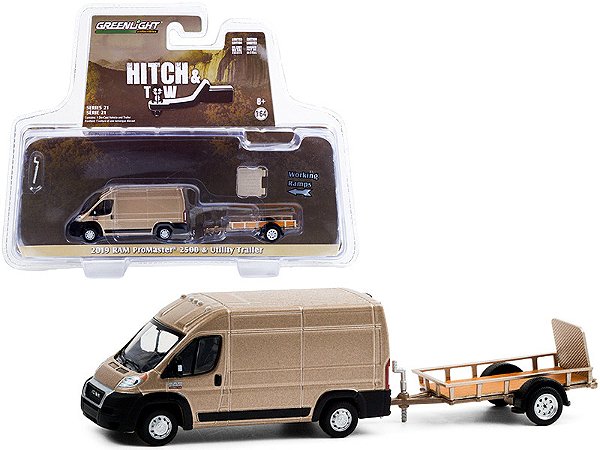 Greenlight Collectibles Hitch & Tow 2019 Ram ProMaster 2500 & Utility Trailer