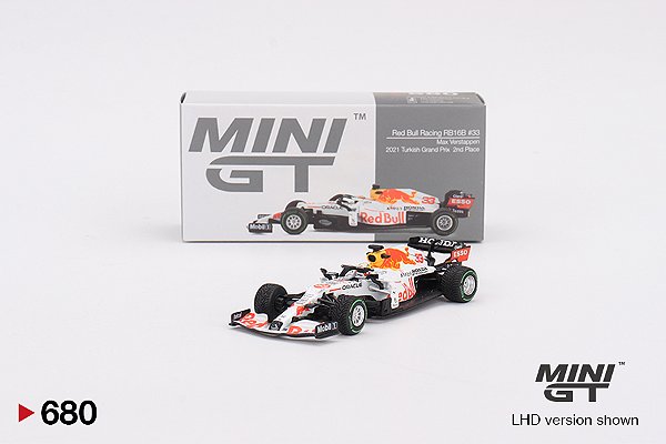 Mini GT Red Bull RB16B #33 Max Verstappen 2021 Turkish Grand Prix 2nd Place #680