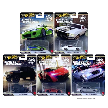 Hot Wheels Premium Fast & Furious 5th Anniversary Set of 5 Cars