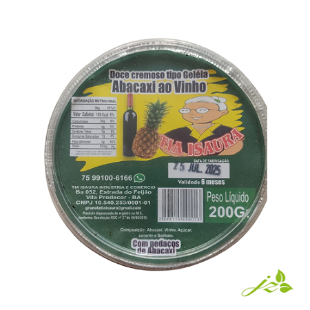 Doce tipo geleia (Abacaxi ao Vinho) - 12  unidades