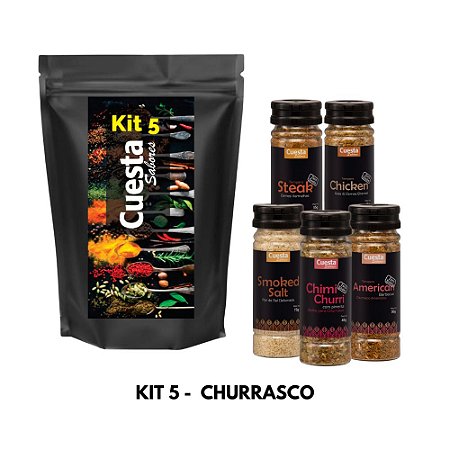 KIT COM 5 SABORES PARA CHURRASCO