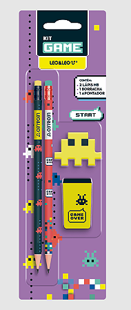 Kit Lápis HB Gamer 4 peças Leo e Leo
