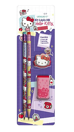 Kit Lápis HB Hello Kitty 4 peças Leo e Leo