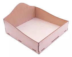 Kit com 2 Cestinha Expositor 25cm Mdf Cru Bronwie, Bombom, doces, etc