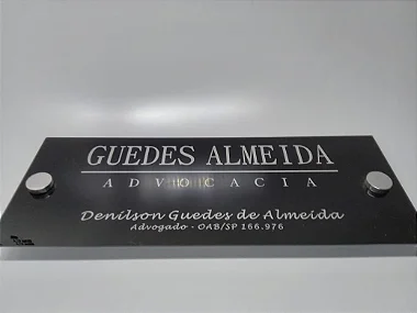 Placa de identificação em Acrílico para portas e paredes de escritórios 50 x 25 cm