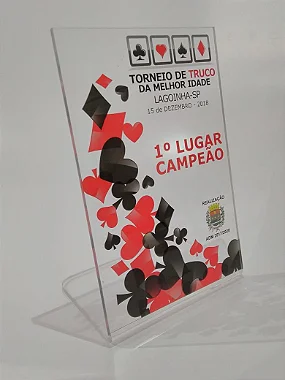 Kit com 10 Trofeu Padrão L em acrilico 12 x 8 cm