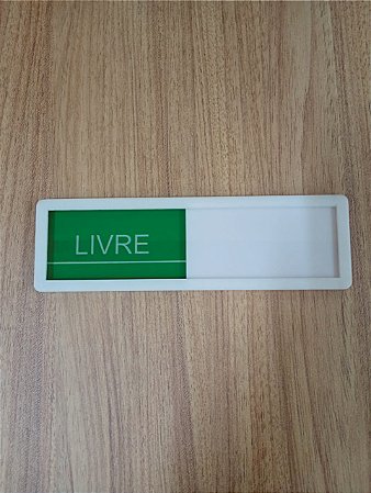 Placa de Sala de Reunião Livre/Ocupado 20 x 6 cm