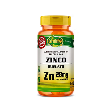 Zinco Quelato 60 Capsulas 28Mg Unilife