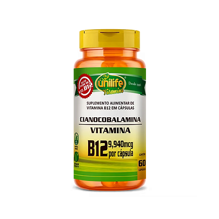 Vitamina B12 Cianocobalamina  60 Cápsulas Unilife