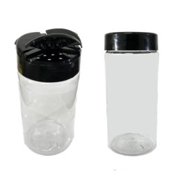 Pote De Plastico 400ml Tampa Preta 3 Divisorias
