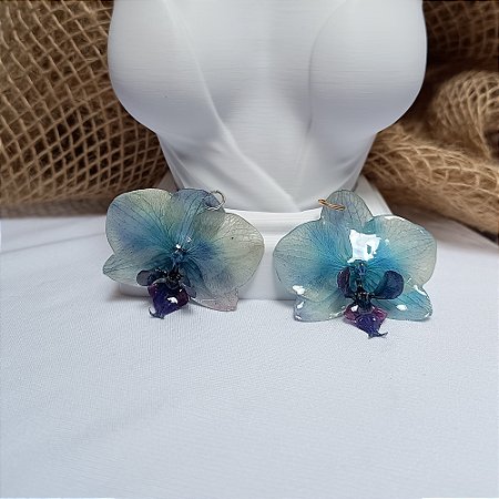 Pingente Marisa - Orquídea Natural Preservada em Resina