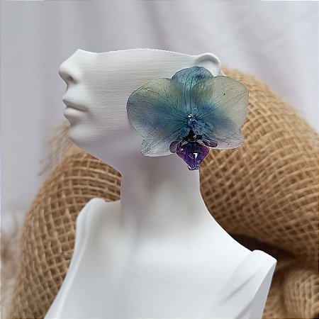 Brinco Pino Marisa - Orquídea Natural Preservada em Resina