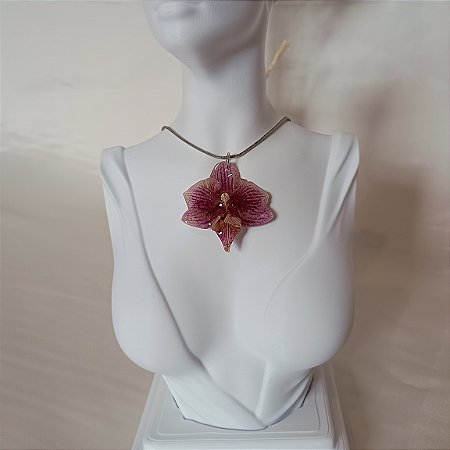 Pingente Roxo - Flor Natural Preservada em Resina