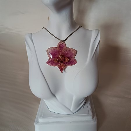 Pingente Roxo - Flor Natural Preservada em Resina