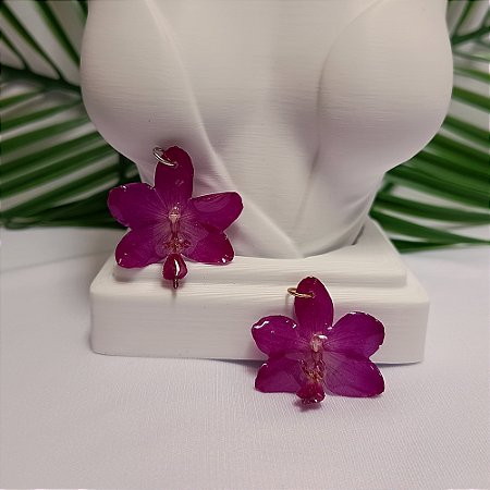Pingente Diana - Orquídea Natural Preservada em Resina