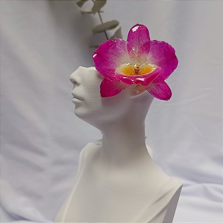 Presilha Nalu - Orquídea Natural Preservada em Resina