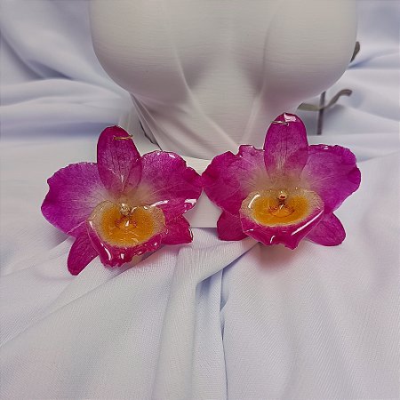 Pingente Nalu - Orquídea Natural Preservada em Resina