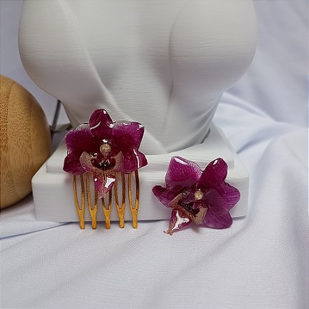 Arranjo Vivian - Orquídea Natural Preservada em Resina