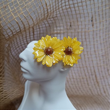 Arranjo - Mini Margarida Natural Preservada em Resina