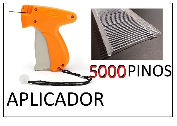 Kit Aplicador de Etiquetas / Tag + 5000 Pino Plástico p Roupas