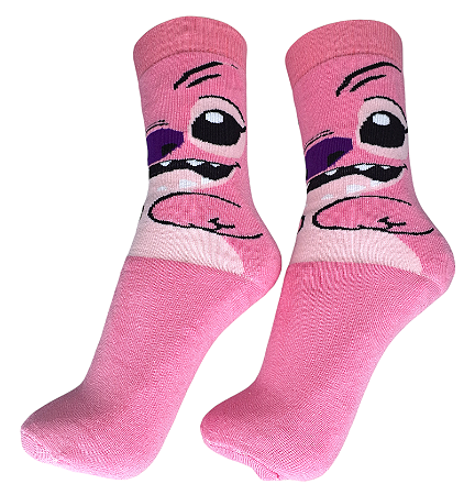 MEIA DIVERTIDA ANGEL STITCH ROSA