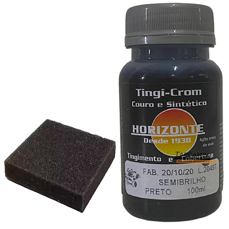 TINGICROM COURO E SINTETICO PRETO SEMI BRILHO 100ML