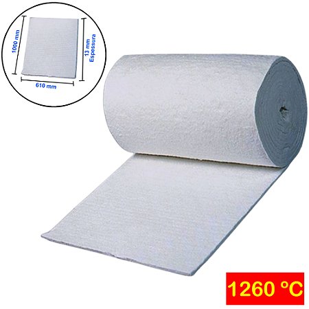 MANTA FIBRA CERAMICA 1000X610X13MM  ALTA TEMPERATURA 1260C