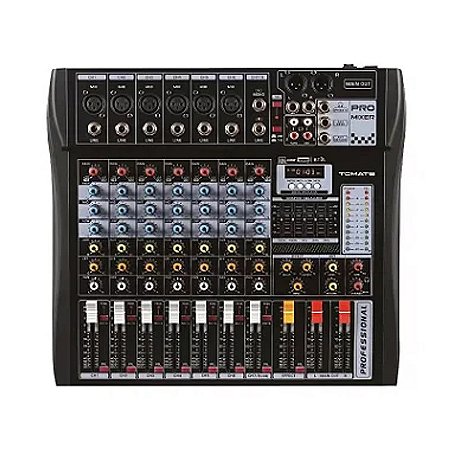 MESA DE SOM PROFISSIONAL 8 CANAIS TOMATE TYT-008