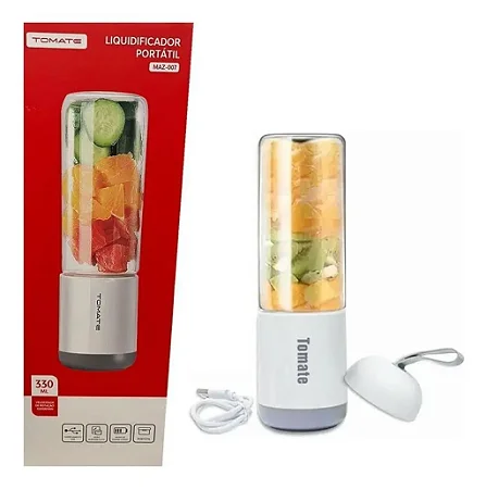 LIQUIDIFICADOR PORTATIL RECARREGAVEL 330ML TOMATE MAZ-007