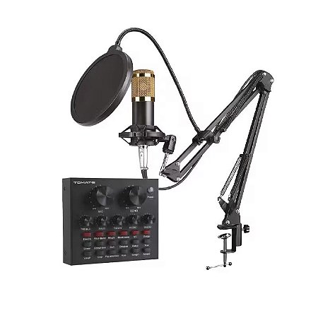 MICROFONE CONDENSADOR PROFISSIONAL COM FIO TOMATE MT-3502