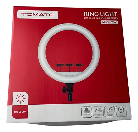 RING LIGHT 14" COM TRIPE TOMATE MLG-109W