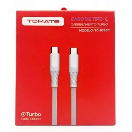 CABO DE DADOS TURBO TYPE-C PARA TYPE-C 1M TOMATE TC-103CC
