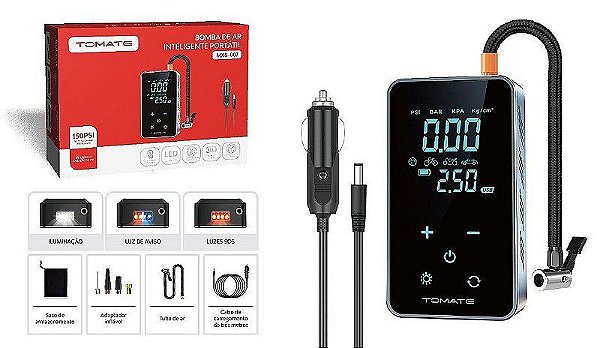 BOMBA PORTATIL COM FIO 3M 12V 6A TOMATE MXB-007