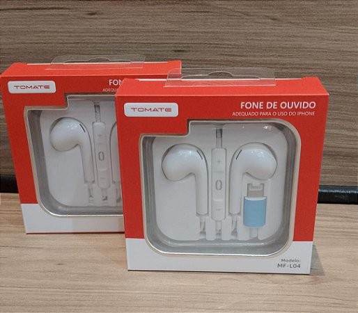 FONE DE OUVIDO COM ENTRADA PARA IPHONE 1.2M TOMATE MF-L04