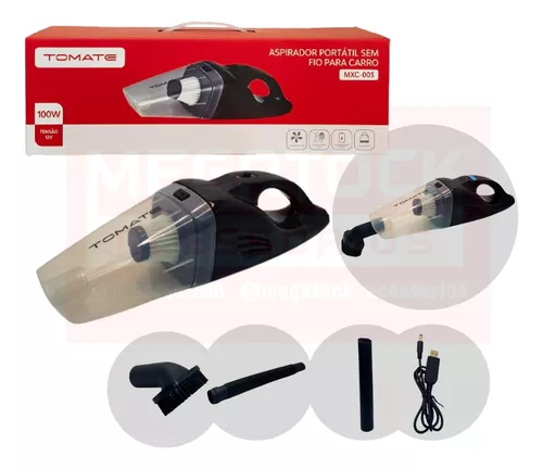 ASPIRADOR PORTATIL PARA CARRO SEM FIO 100W 12V TOMATE MXC-003