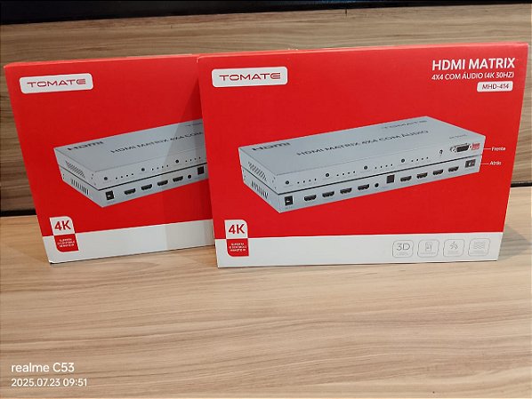 HDMI MATRIX 4X4 COM AUDIO TOMATE MHD-414