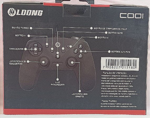 CONTROLE PARA PC PS3 ANDROID E NINTENDO SWITCH COM FIO LOONG C001