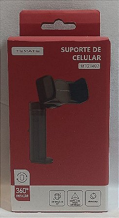 SUPORTE DE CELULAR COM ROTACAO 360 GRAUS TOMATE MTG-407