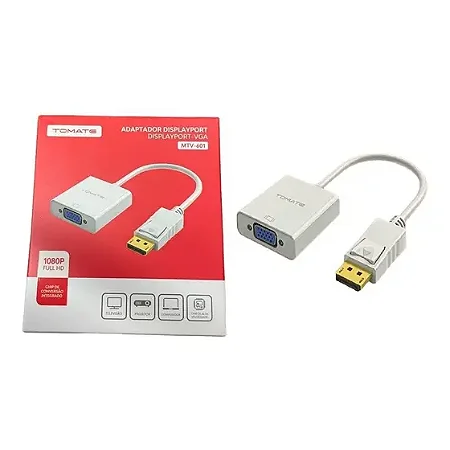 ADAPTADOR DISPLAYPORT MACHO PARA VGA FEMEA TOMATE MTV-601