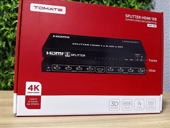 DISTRIBUIDOR DE SINAL SPLITTER HDMI 4K 1 X 8 TOMATE MTV-118