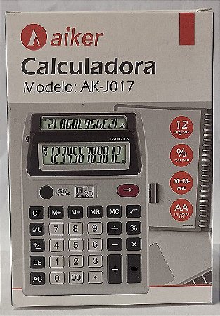CALCULADORA ELETRONICA 12 DIGITOS DUPLO VISOR AIKER AK-J017
