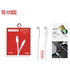 CABO DE DADOS TYPE-C PARA TYPE-C TURBO 1M 60W 5V 2.4A TOMATE TC-111CC