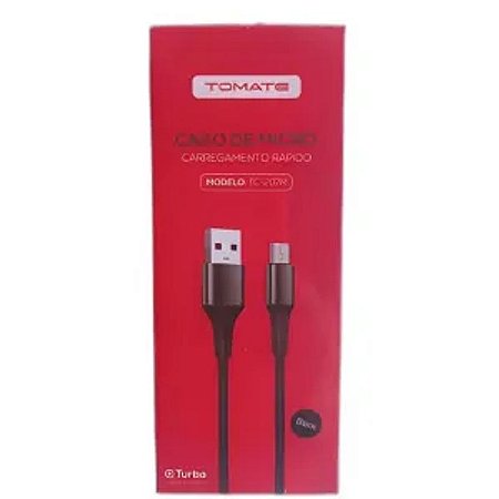 CABO DE DADOS TURBO USB PARA V8 1.2M 5V 2.4A TOMATE TC-207M